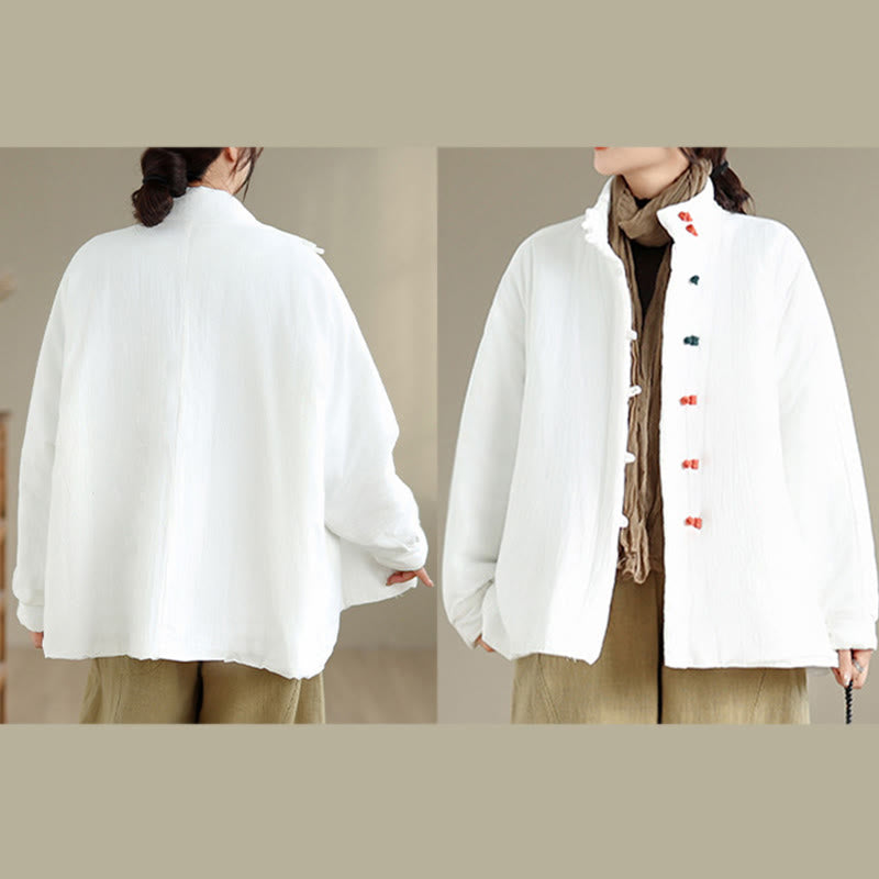 Buddha Stonesレディース 冬用 中国風フロッグボタン 長袖 コットン 厚手ジャケット ポケット付き - image 18