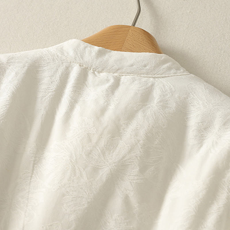 Buddha Stonesレディース 無地 フロッグボタンデザイン 長袖 コットンジャケット ポケット付き - image 8