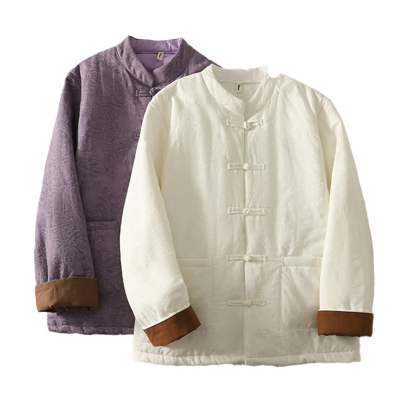 Buddha Stonesレディース 無地 フロッグボタンデザイン 長袖 コットンジャケット ポケット付き - image 16