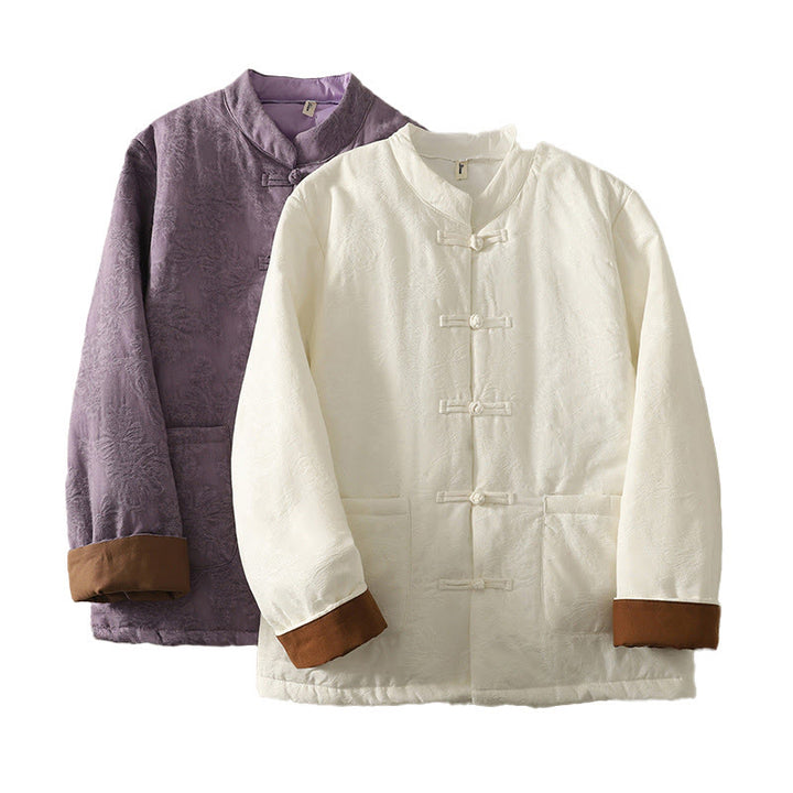 Buddha Stonesレディース 無地 フロッグボタンデザイン 長袖 コットンジャケット ポケット付き - image 16