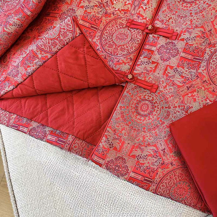 Buddha Stonesレディース ジャカード シンメトリーフローラル柄 長袖 コットンジャケット ポケット付き - image 11