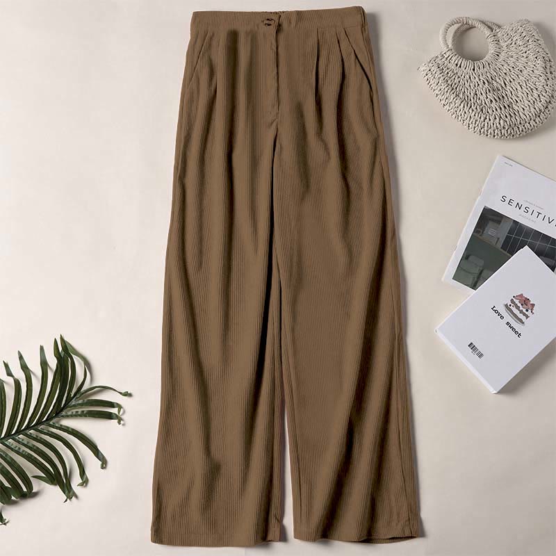 Buddha Stonesカジュアルコーデュロイストレートレッグレディースパンツ（ポケット付き） - ダークゴールデンロッド - US14、 UK/AU18、 EU46 (2XL) - image 0