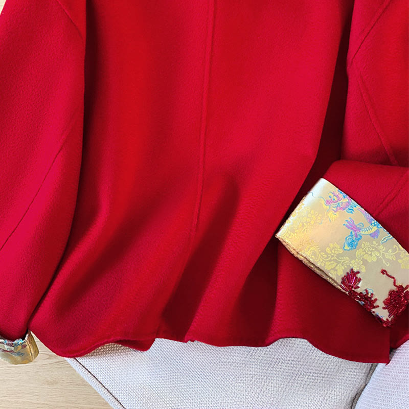 Buddha Stones冬 刺繍 ボタン デザイン 長袖 レディース コットン ジャケット ポケット付き - image 7