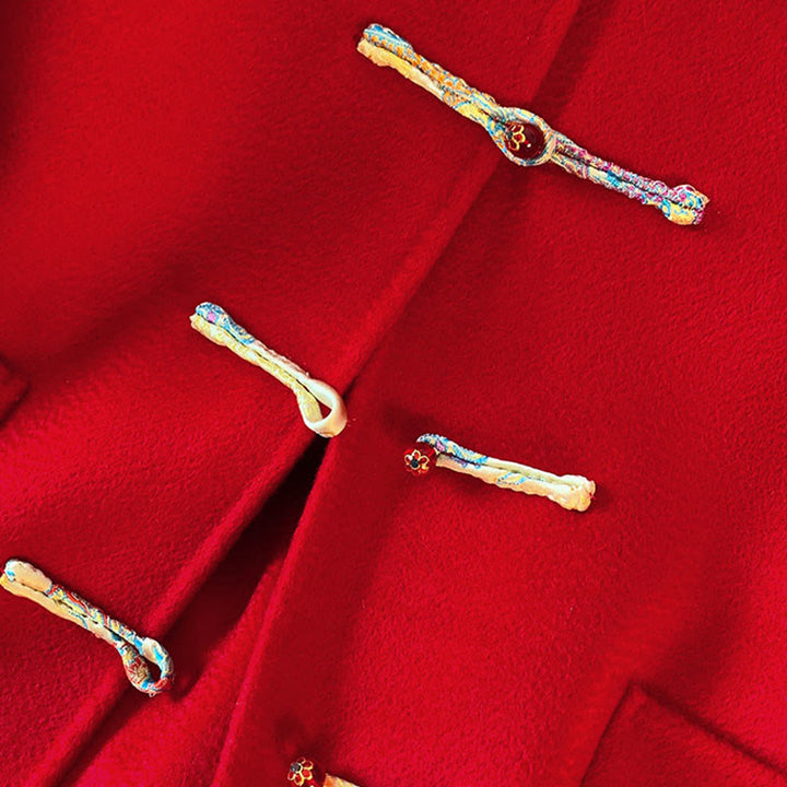 Buddha Stones冬 刺繍 ボタン デザイン 長袖 レディース コットン ジャケット ポケット付き - image 8