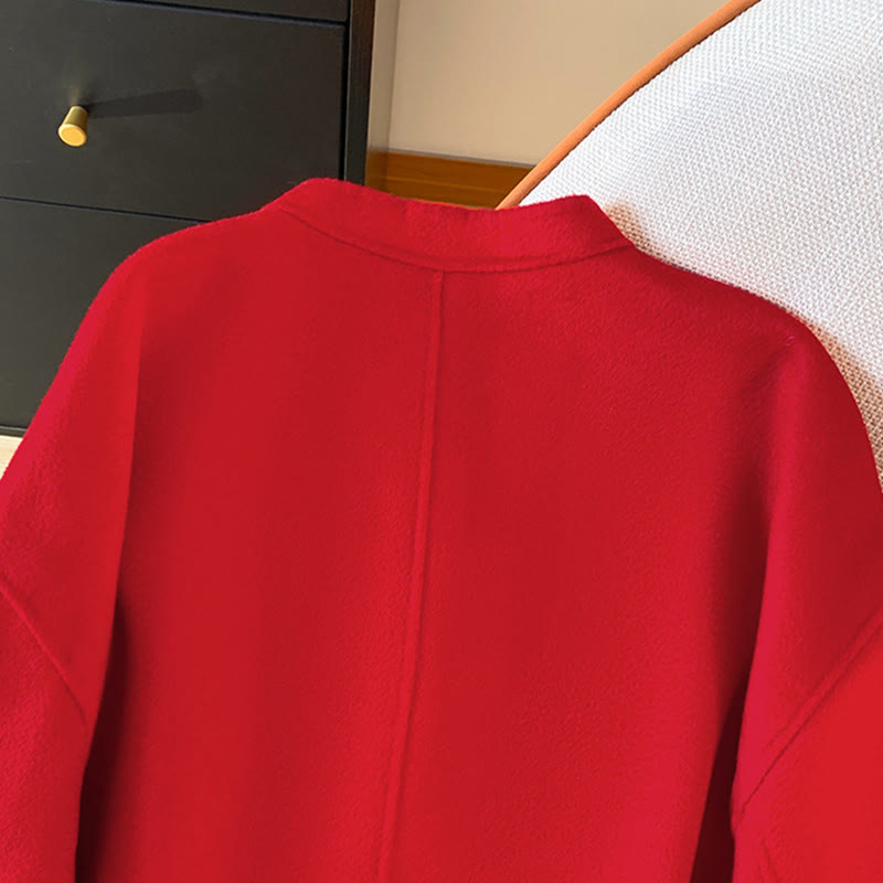 Buddha Stones冬 刺繍 ボタン デザイン 長袖 レディース コットン ジャケット ポケット付き - image 5