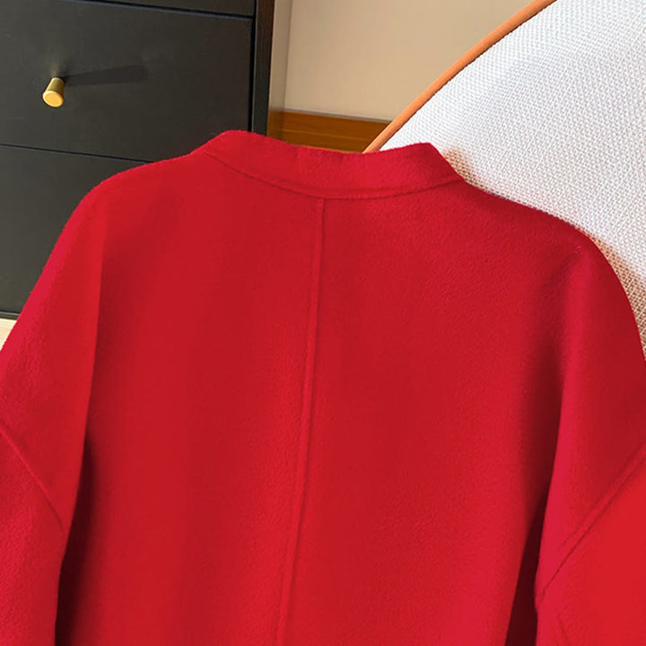 Buddha Stones冬 刺繍 ボタン デザイン 長袖 レディース コットン ジャケット ポケット付き - image 5