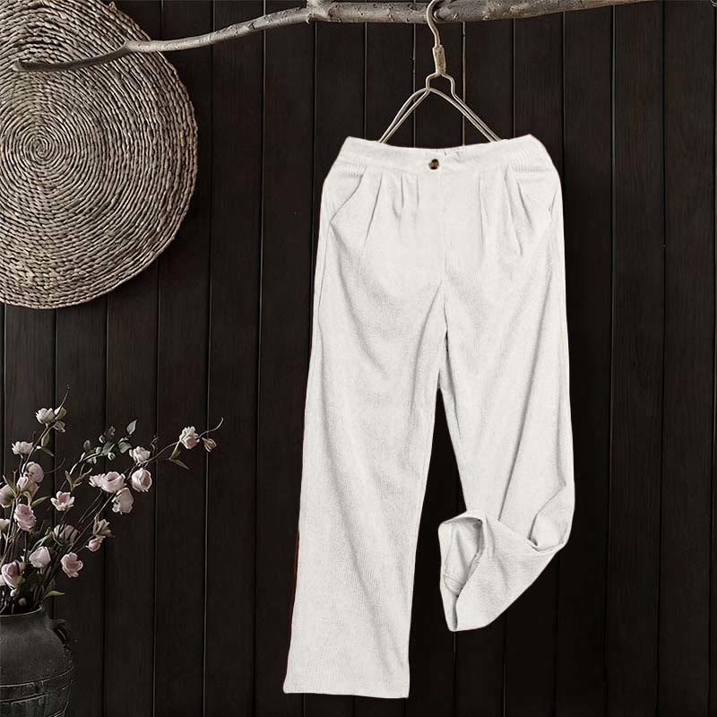 Buddha Stonesカジュアルコーデュロイストレートレッグレディースパンツ（ポケット付き） - image 13