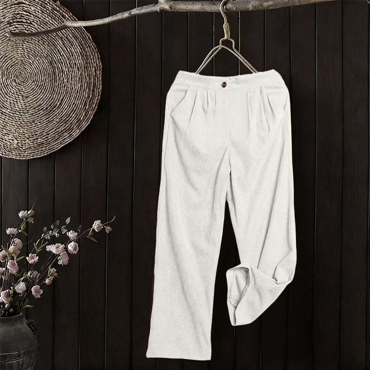 Buddha Stonesカジュアルコーデュロイストレートレッグレディースパンツ（ポケット付き） - image 13