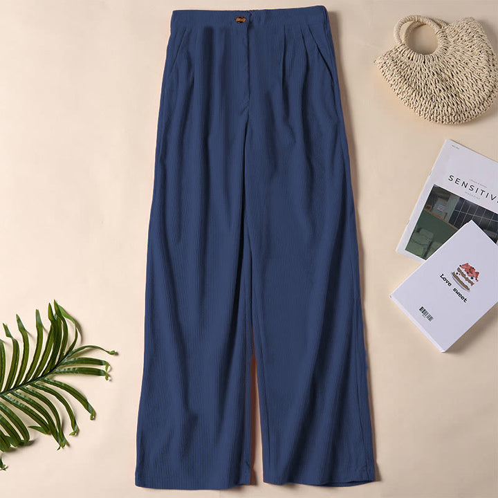 Buddha Stonesカジュアルコーデュロイストレートレッグレディースパンツ（ポケット付き） - 海軍 - US14、 UK/AU18、 EU46 (2XL) - image 21