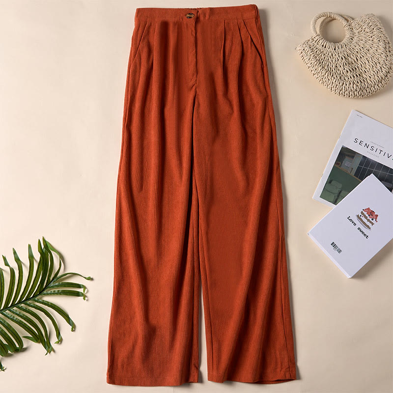 Buddha Stonesカジュアルコーデュロイストレートレッグレディースパンツ（ポケット付き） - チョコレート - US14、 UK/AU18、 EU46 (2XL) - image 26