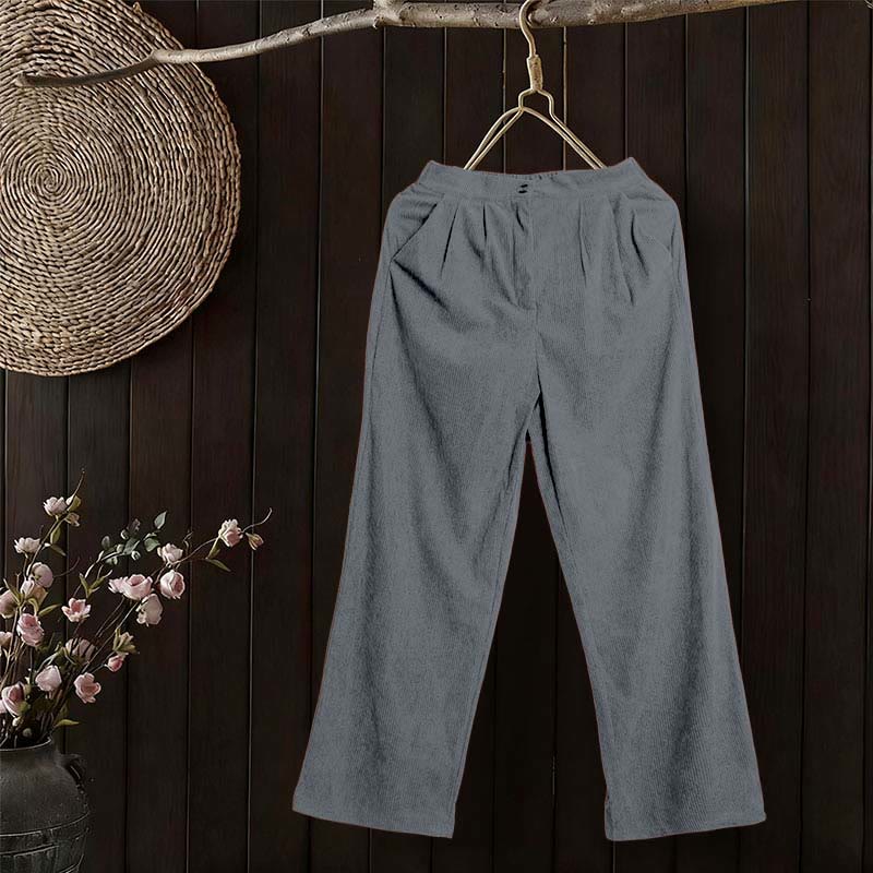 Buddha Stonesカジュアルコーデュロイストレートレッグレディースパンツ（ポケット付き） - image 36