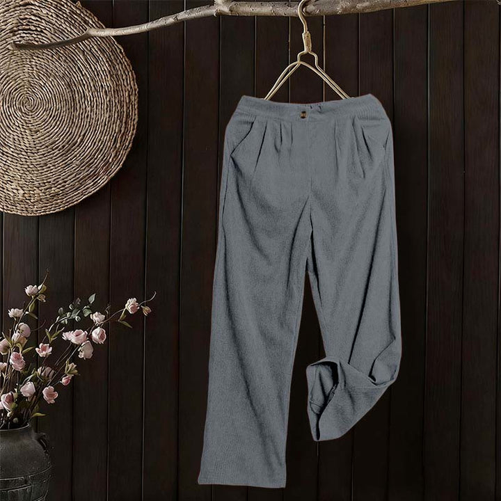 Buddha Stonesカジュアルコーデュロイストレートレッグレディースパンツ（ポケット付き） - image 38