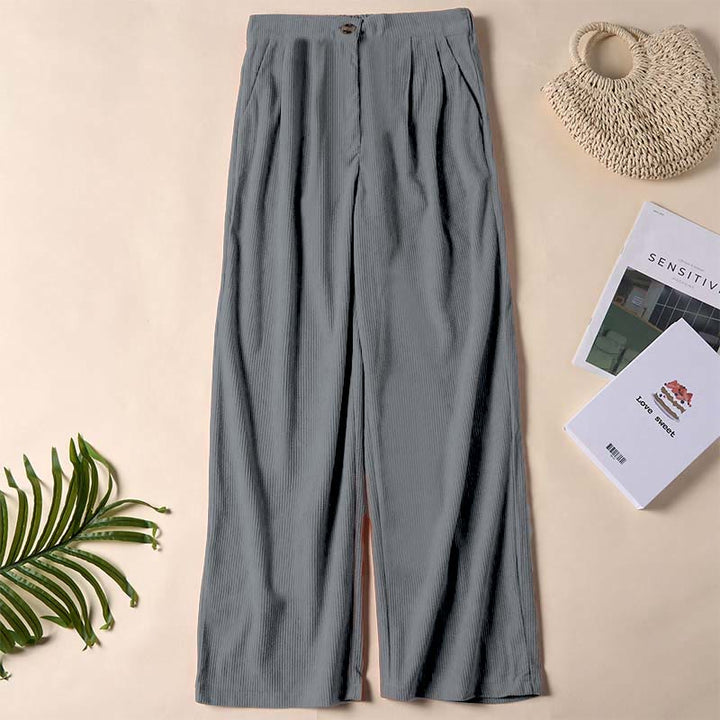 Buddha Stonesカジュアルコーデュロイストレートレッグレディースパンツ（ポケット付き） - グレー - US14、 UK/AU18、 EU46 (2XL) - image 34