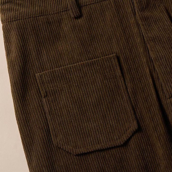 Buddha Stonesプレーンコーデュロイポリエステルレディースボタンワイドレッグパンツ（ポケット付き） - image 2