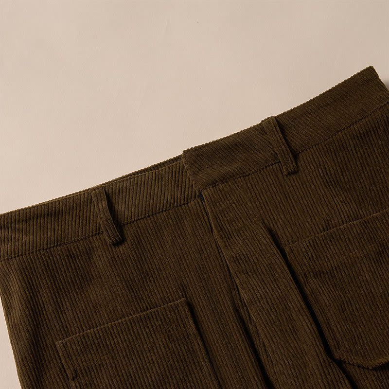 Buddha Stonesプレーンコーデュロイポリエステルレディースボタンワイドレッグパンツ（ポケット付き） - image 8