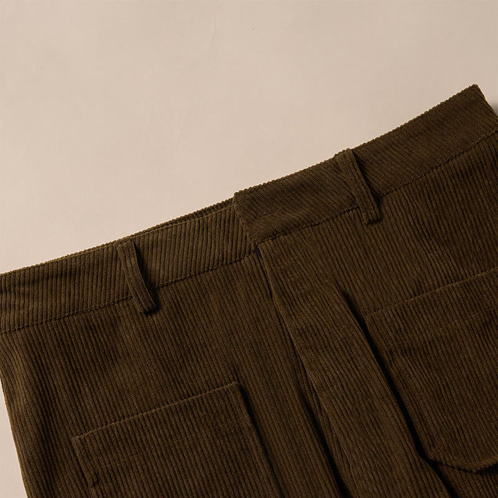 Buddha Stonesプレーンコーデュロイポリエステルレディースボタンワイドレッグパンツ（ポケット付き） - image 8