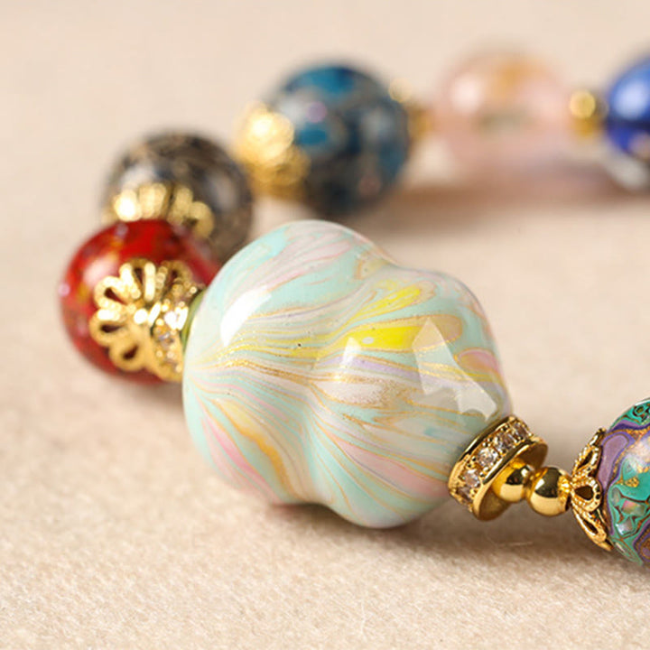 Buddha Stones、カラフルな琉璃ガラス、白檀、ひょうたんビーズ、漆工芸ブレスレット - image 13