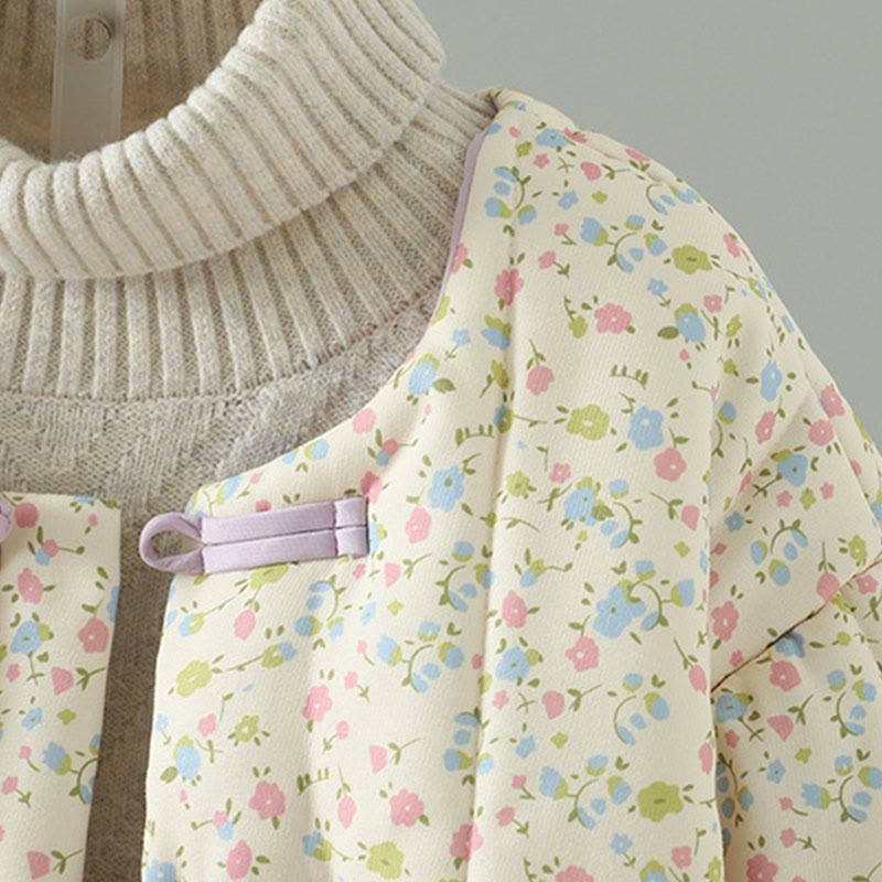 Buddha Stonesボタンデザイン 花柄 レディース コットン 長袖 厚手 ジャケット ポケット付き - image 4