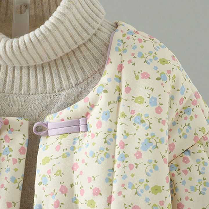 Buddha Stonesボタンデザイン 花柄 レディース コットン 長袖 厚手 ジャケット ポケット付き - image 4