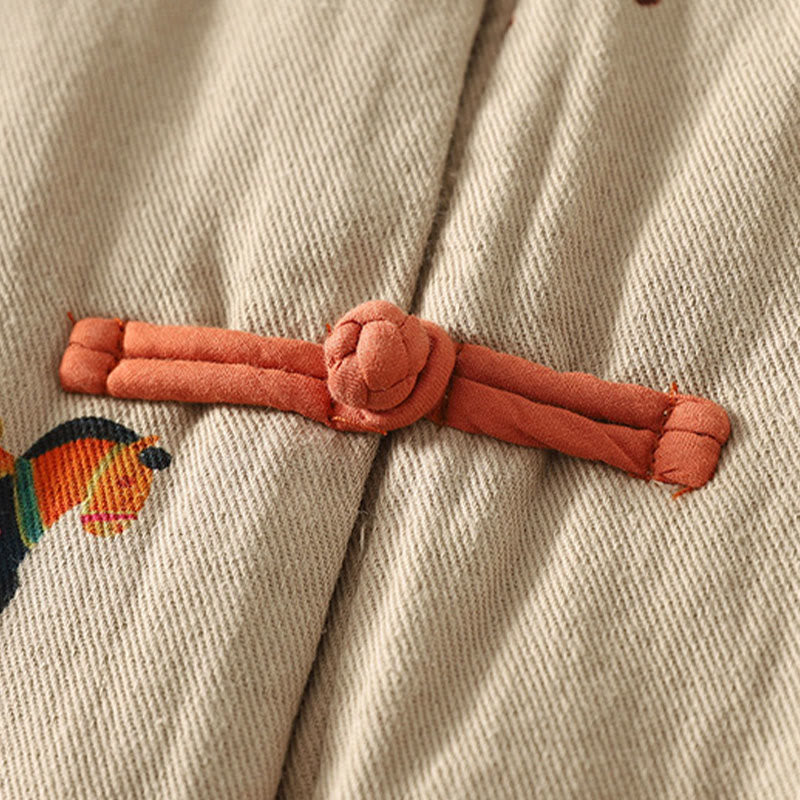 Buddha Stones馬福キャラクター柄カエルボタンデザインレディースコットン長袖厚手ジャケット - image 8