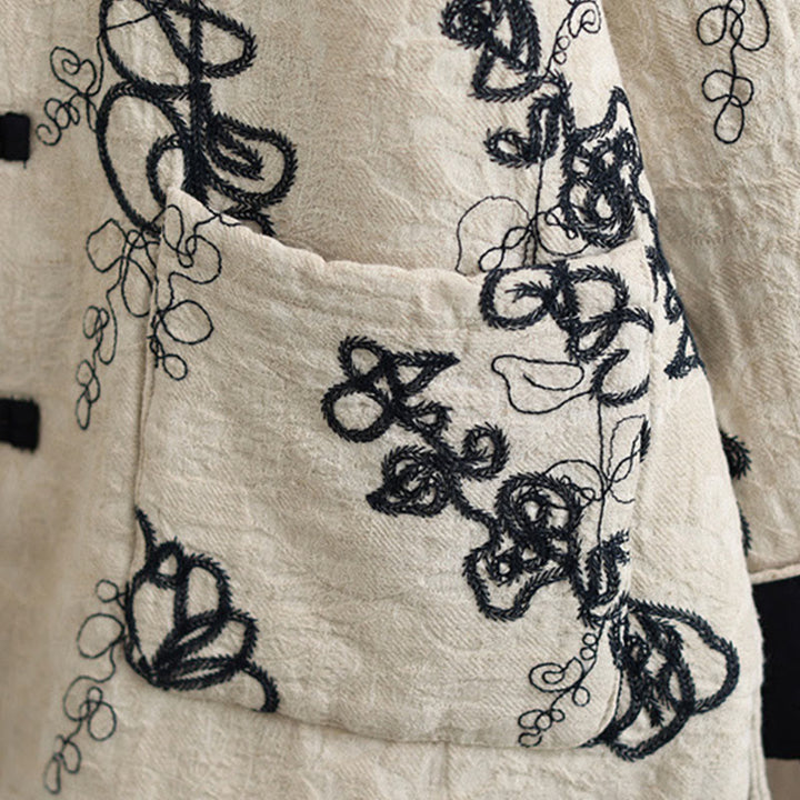 Buddha Stonesレディース 冬用 長袖 スタンドカラー フロッグボタン コットンパッド入り ポケット付きジャケット - image 23