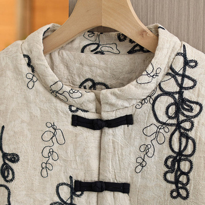 Buddha Stonesレディース 冬用 長袖 スタンドカラー フロッグボタン コットンパッド入り ポケット付きジャケット - image 20