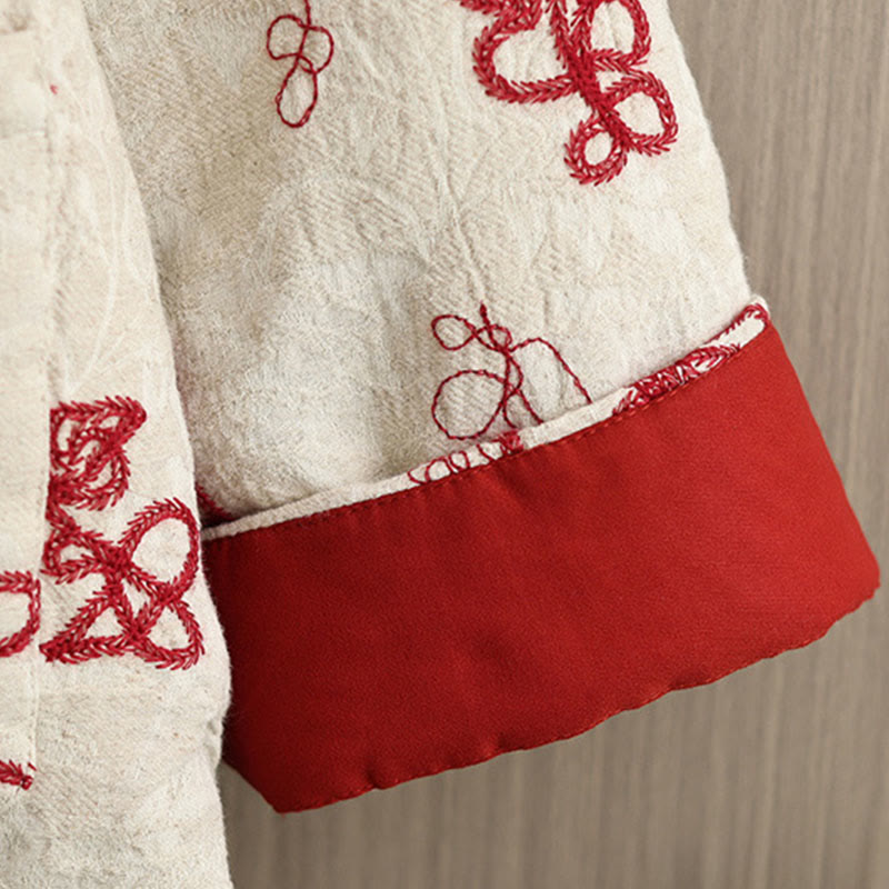 Buddha Stonesレディース 冬用 長袖 スタンドカラー フロッグボタン コットンパッド入り ポケット付きジャケット - image 4