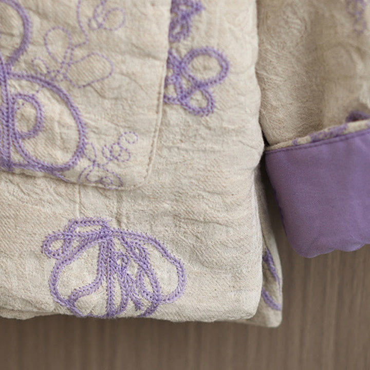 Buddha Stonesレディース 冬用 長袖 スタンドカラー フロッグボタン コットンパッド入り ポケット付きジャケット - image 17