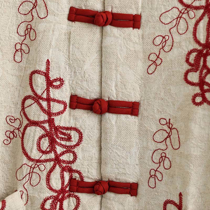 Buddha Stonesレディース 冬用 長袖 スタンドカラー フロッグボタン コットンパッド入り ポケット付きジャケット - image 2