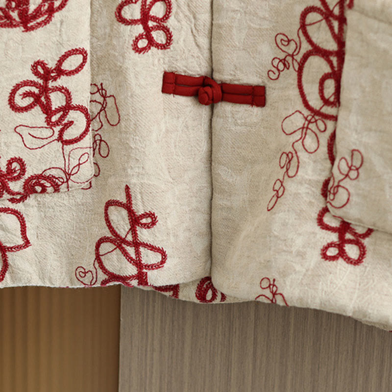 Buddha Stonesレディース 冬用 長袖 スタンドカラー フロッグボタン コットンパッド入り ポケット付きジャケット - image 5