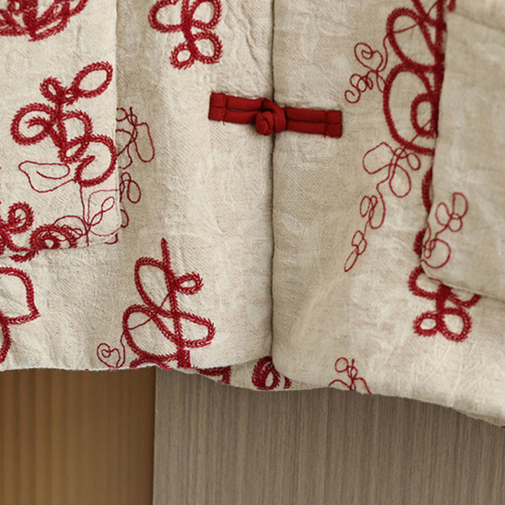 Buddha Stonesレディース 冬用 長袖 スタンドカラー フロッグボタン コットンパッド入り ポケット付きジャケット - image 5