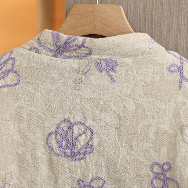 Buddha Stonesレディース 冬用 長袖 スタンドカラー フロッグボタン コットンパッド入り ポケット付きジャケット - image 10