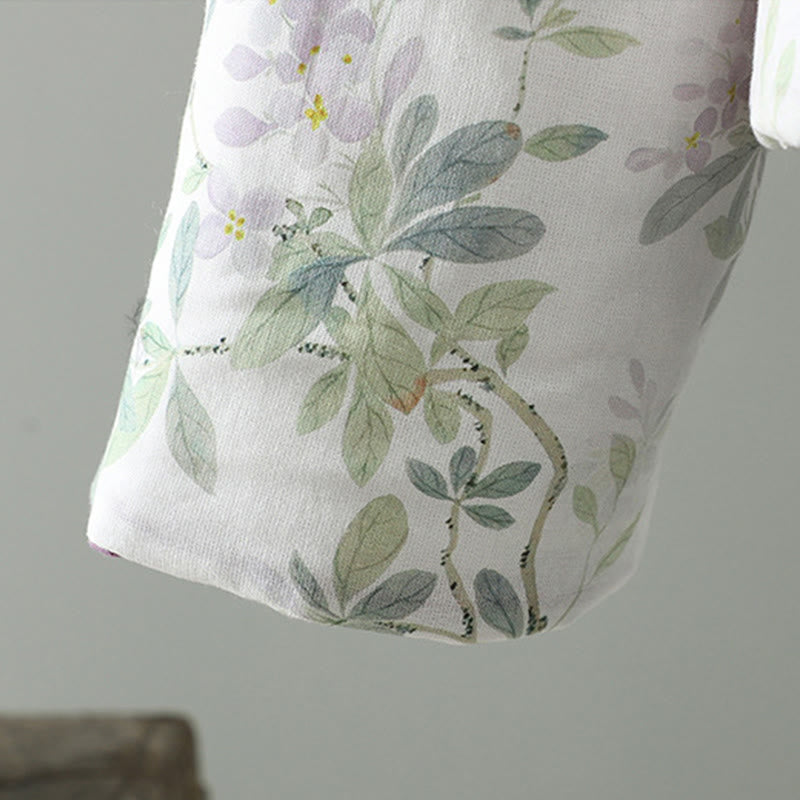 Buddha Stonesレディース プリント花柄 長袖 フロッグボタン コットンジャケット - image 5