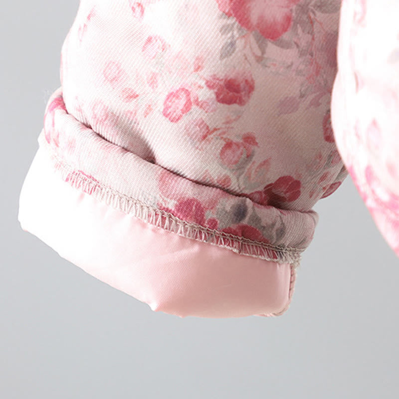 Buddha Stonesレディース 通勤用 ライトピンク プリント 花柄 カエルボタン コットン 長袖 ジャケット - image 7