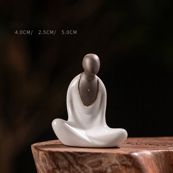 Buddha Stones小型無形の仏瞑想 陶器 禅 室内装飾 4×2.5×5cm - 仏像 4×2.5×5cm - image 0