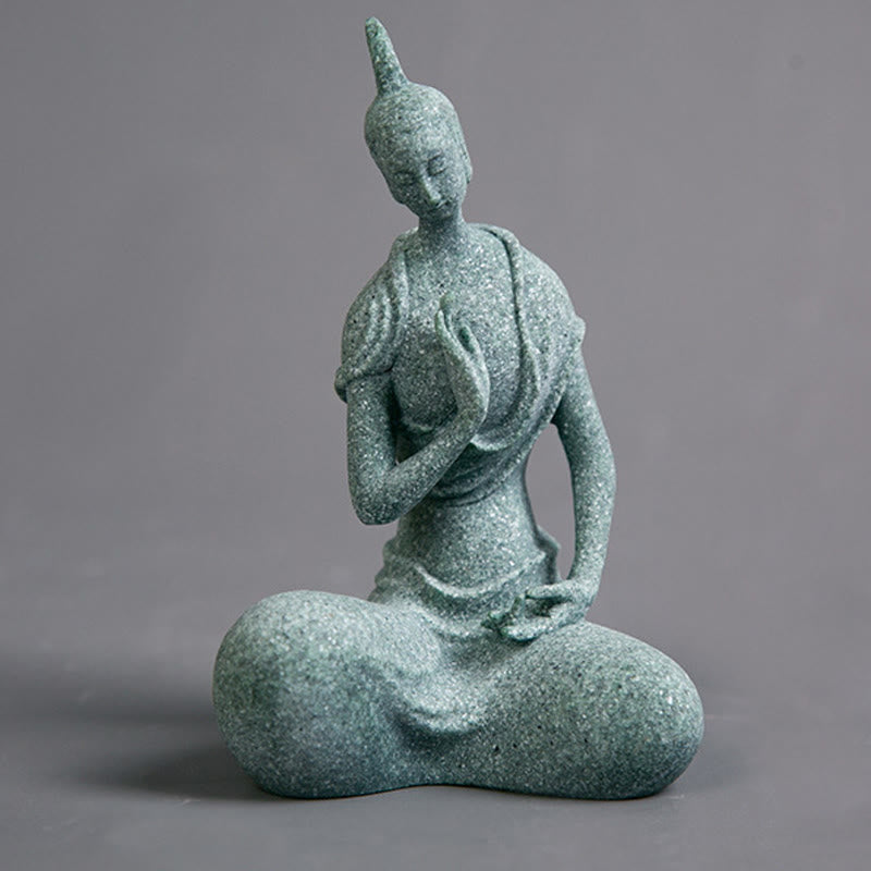Buddha Stones傾聴仏像 砂岩 室内装飾 6.5×5.5×9.5cm - 仏像 6.5×5.5×9.5cm - image 0