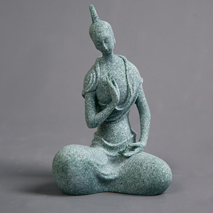 Buddha Stones傾聴仏像 砂岩 室内装飾 6.5×5.5×9.5cm - 仏像 6.5×5.5×9.5cm - image 0