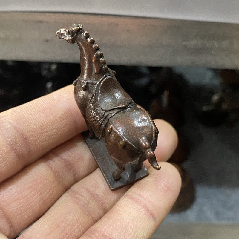 Buddha Stones古代 ブラウン 馬年 合金製 ホームデコレーション 5.8×4.7 cm - image 3