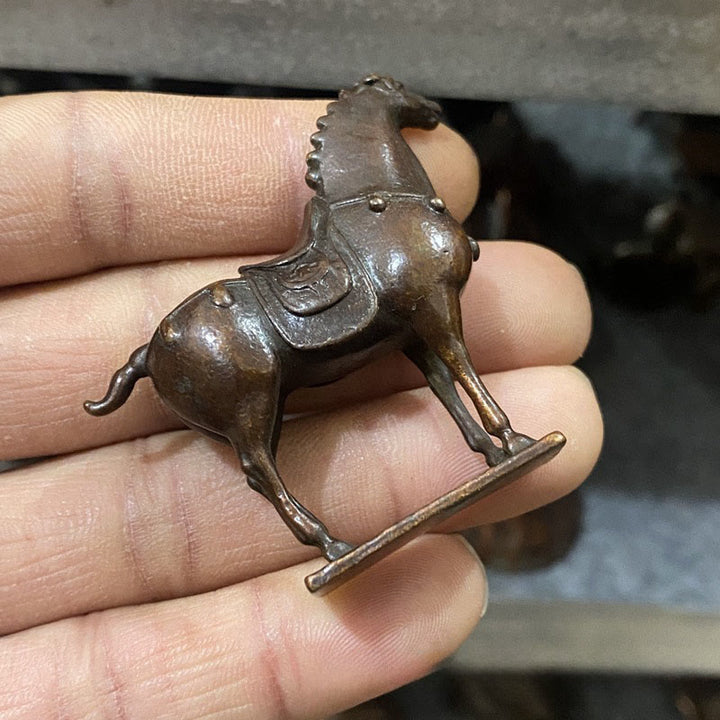 Buddha Stones古代 ブラウン 馬年 合金製 ホームデコレーション 5.8×4.7 cm - image 4