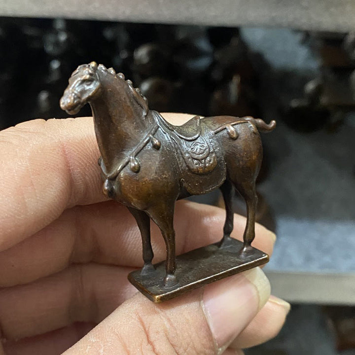 Buddha Stones古代 ブラウン 馬年 合金製 ホームデコレーション 5.8×4.7 cm - image 1