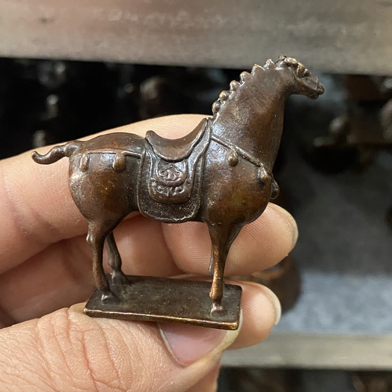 Buddha Stones古代 ブラウン 馬年 合金製 ホームデコレーション 5.8×4.7 cm - image 2