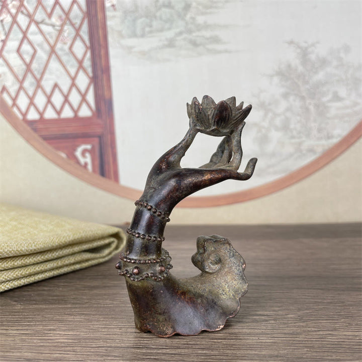 Buddha Stonesクラシック仏陀の手 蓮 合金 ホームデコレーション 4.7*2.9*8.4 cm - image 1