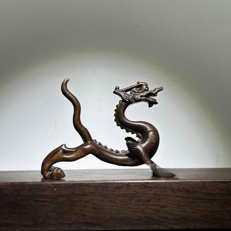 Buddha Stonesミニドラゴン 合金 幸運 守護 ホームデコレーション 7.6*2.5*5.4 cm - ドラゴン 7.6×2.5×5.4cm - image 0