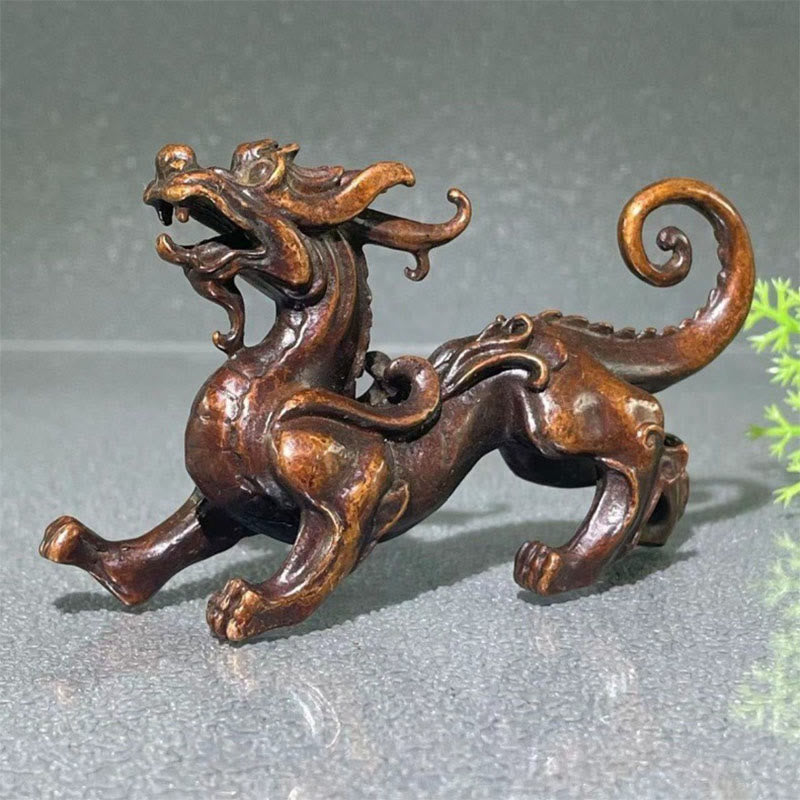 Buddha Stones風水 小型 貔貅 合金 富と幸運 装飾 9.2*2.4*5.2 cm - image 2