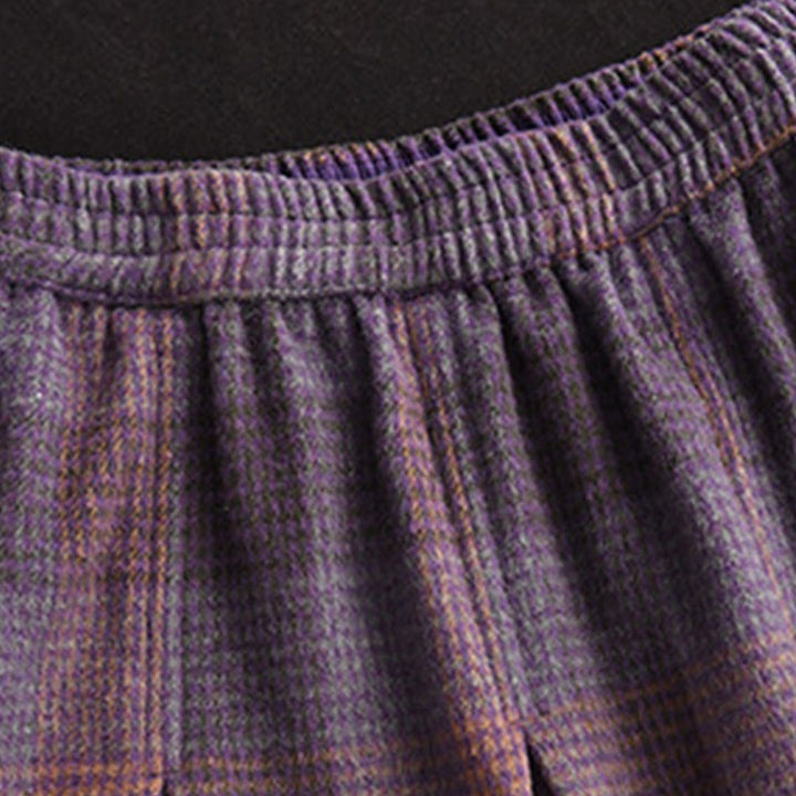 Buddha Stonesレディース 冬用 チェック柄 コットン サーマル 7-8丈 スカート ポケット付き - image 6