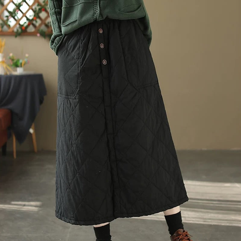 Buddha Stonesレディース 無地 コットン パッド入り サーマル 7-8丈 スカート ポケット付き - image 10