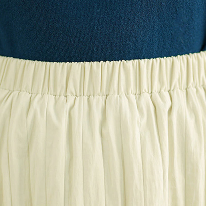 Buddha Stonesプレーンプリーツデザイン 伸縮性ウエスト レディース サーマルスカート ポケット付き - image 15