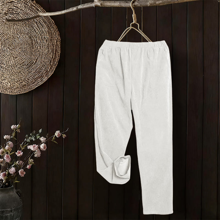 Buddha Stonesレディース 通勤用 ピュアカラー コーデュロイパンツ ポケット付き - image 10