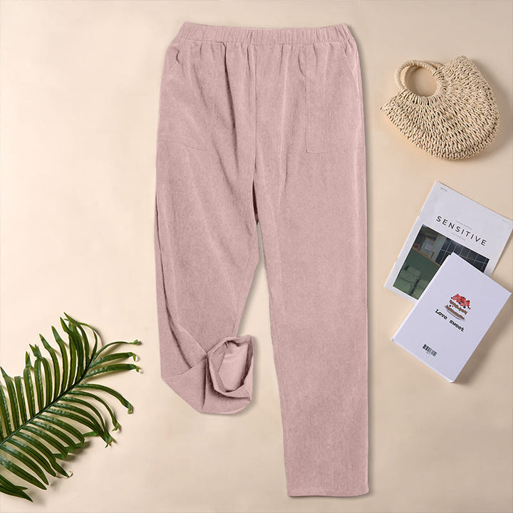 Buddha Stonesレディース 通勤用 ピュアカラー コーデュロイパンツ ポケット付き - image 35