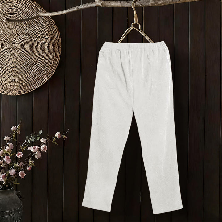 Buddha Stonesレディース 通勤用 ピュアカラー コーデュロイパンツ ポケット付き - 白 - US16、 UK/AU20、 EU48 (3XL) - image 9
